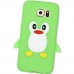 Samsung Galaxy S7 - 3D Silicone Penguin Soft Protective Phone Cover Case - Green